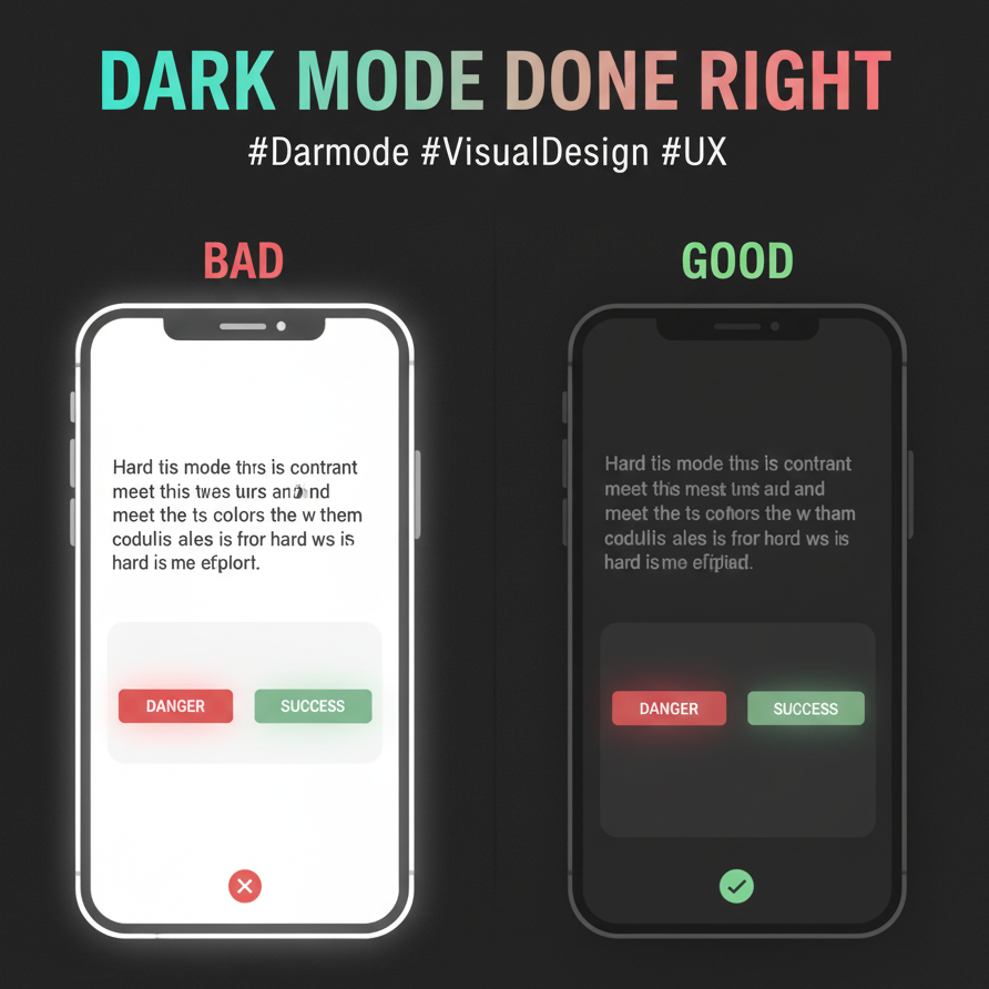 emonbuilds's tweet image. Dark Mode Done Right

Don’t invert; redesign: adjust contrast, reduce saturation, use elevation/blur—not hard borders. 

#DarkMode #VisualDesign #UX