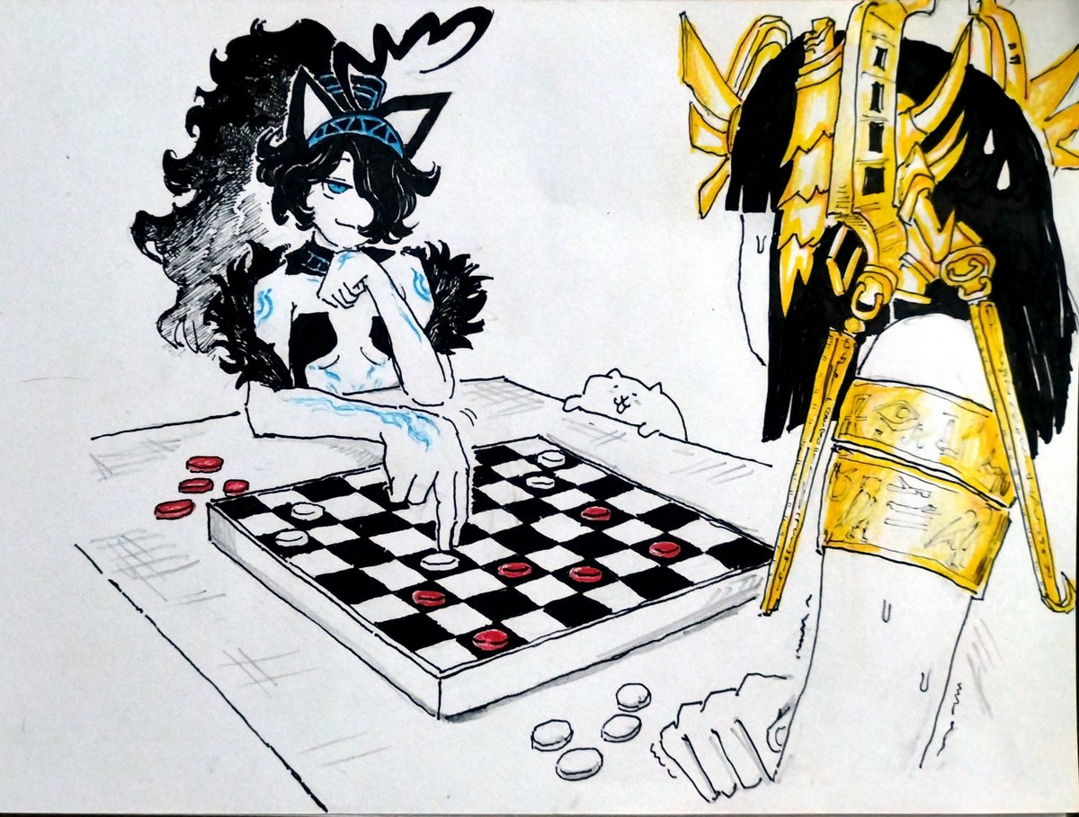 Checkers.🌚🌝
#にゃんこ大戦争 #battlecats #fanart #illustration
