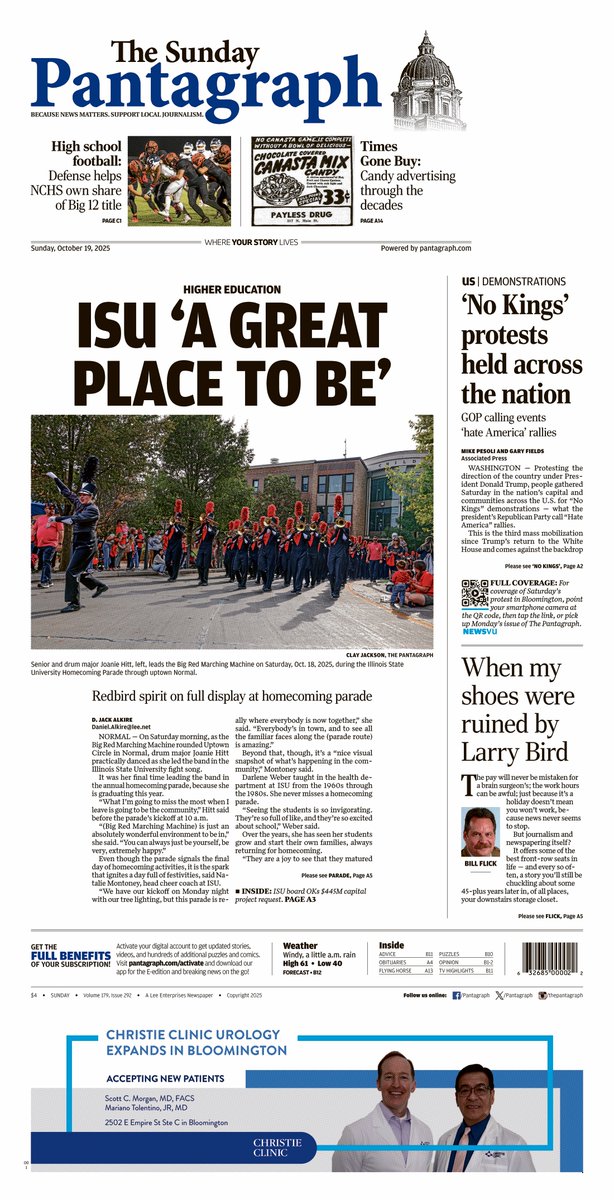 Take a look at Sunday’s Pantagraph front page. To learn more about our digital subscriptions, go to pantagraph.com/members/join?u… . Unlock all our digital content and support local journalism. #SupportLocalJournalism