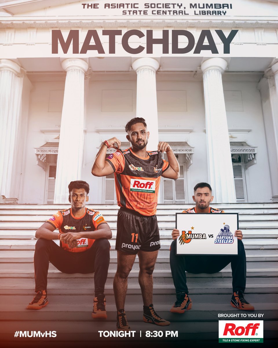 umumba's tweet image. The focus is renewed as the #Mumboys hunt for redemption against this opposition. It’s Match Day brought to you by ⁦@RoffIndia⁩ as we take on the Steelers tonight 🧡

#UMumba | #आमचीMumba | #MUMvHS