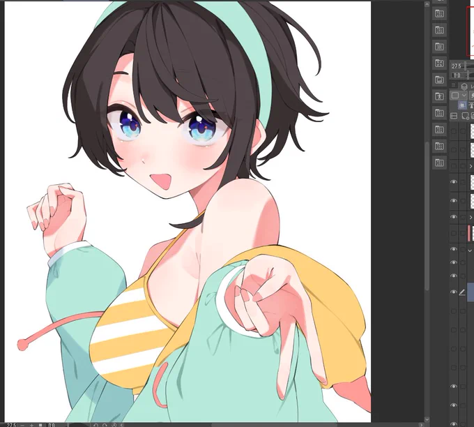 忙しくて描きかけだったしゅば 夏もう終わってる...