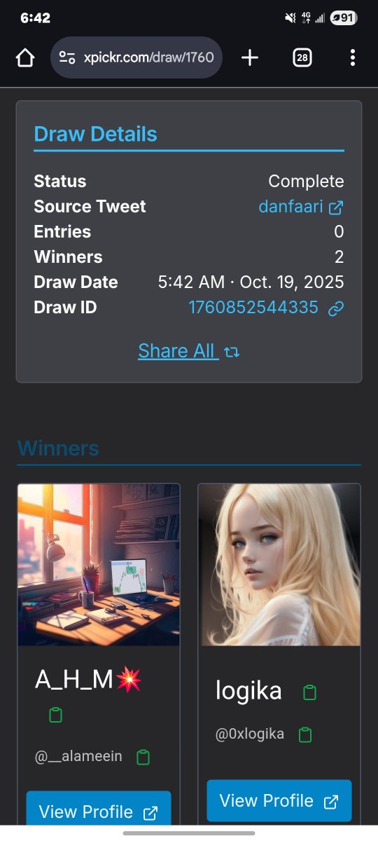 danfaari's tweet image. Congratulations to our winners
- @__alameein
- @0xlogika
Kindly open a discord ticket to claim your accounts.
xpickr.com/draw/176085254… #xpickr