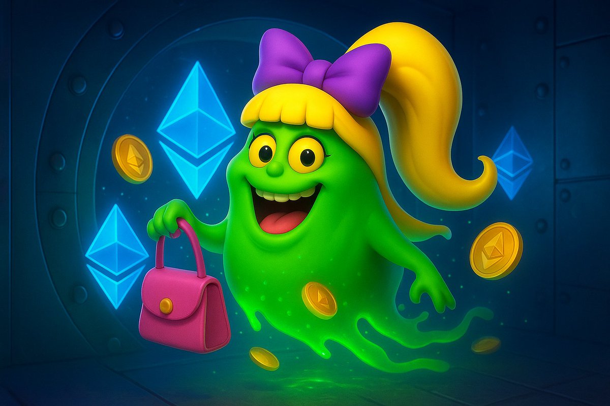 From the haunted glow of NYC to the bright lights of Ethereum, Lady Slimer’s legend lives on. A muse of mischief and loyalty, reborn as $LSLIMER. The community is rising — the slime era begins. 💚 #memecoin #hiddengem #LaunchSoon