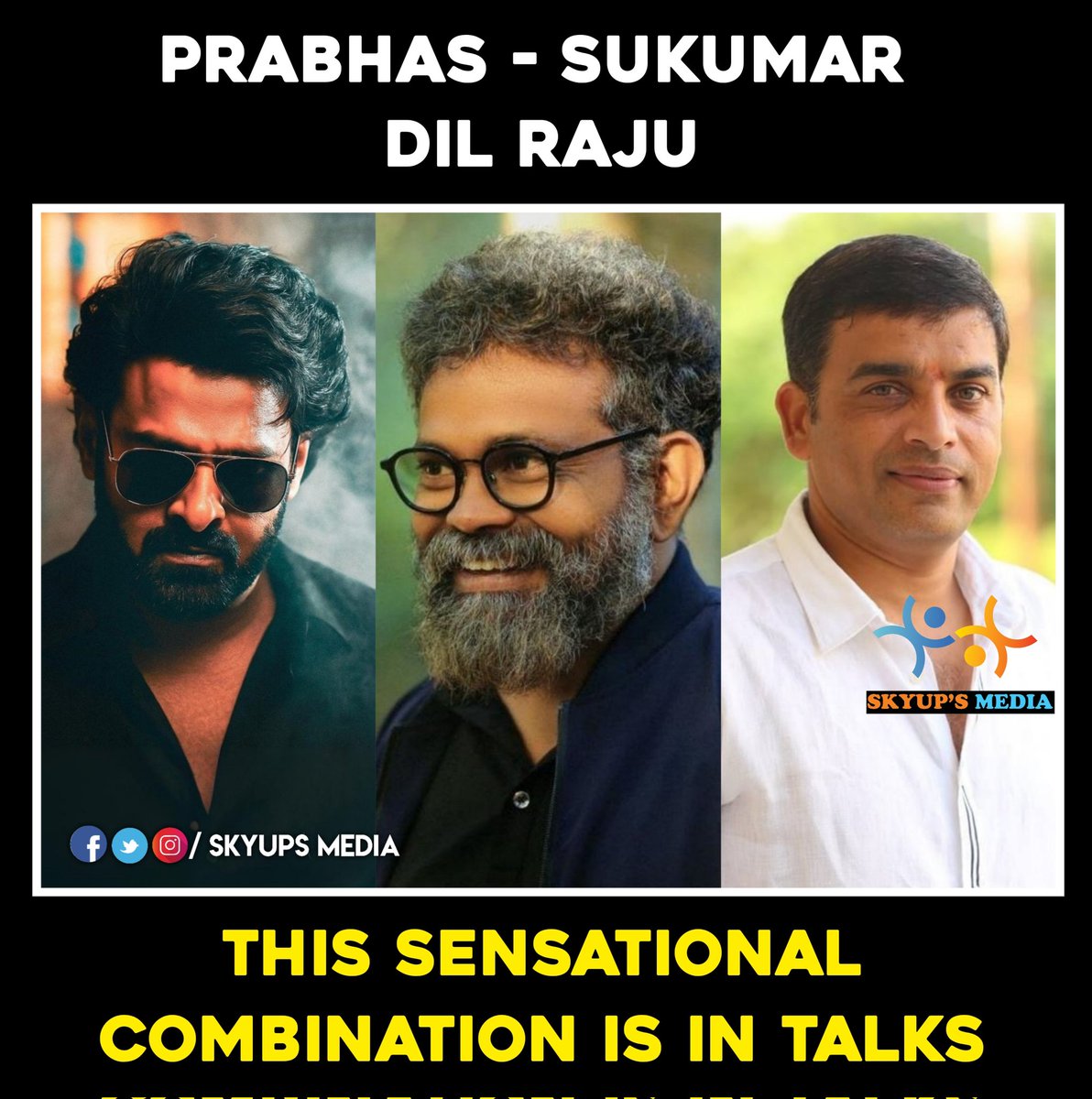 skyupsMedia's tweet image. This combo 💥💥💥💥 

#Prabhas #Sukumar #DilRaju