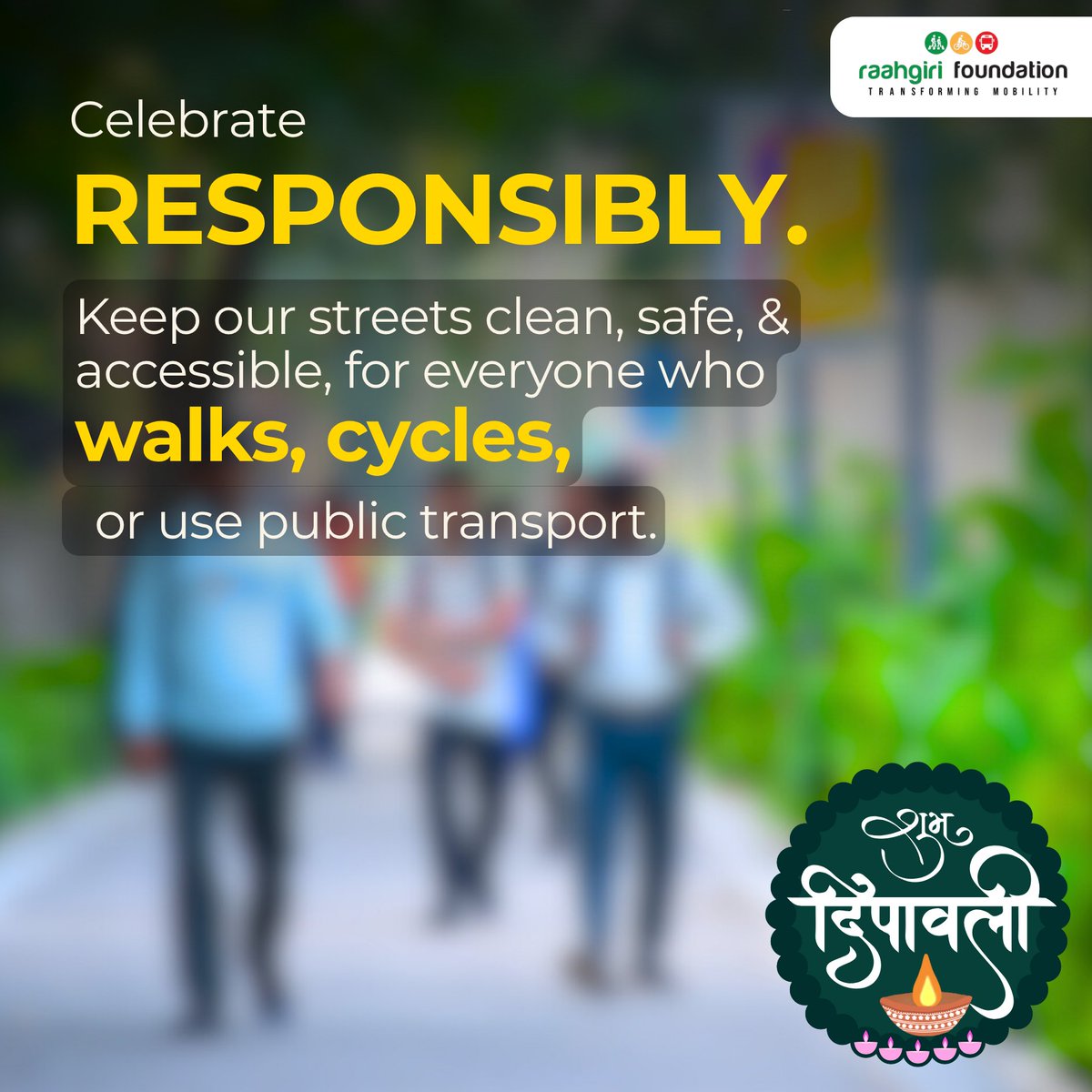 Raahgiri_Fdn's tweet image. This #Diwali2025, let’s celebrate the cities we call home, by keeping them clean, #breathable, &amp;amp; accessible for all.

Light up your surroundings with care, gratitude, &amp;amp; kindness. Because a city that’s loved, loves us back. 💛

#Diwali I @AmdavadAMC I @MunCorpGurugram I @MCD_Delhi