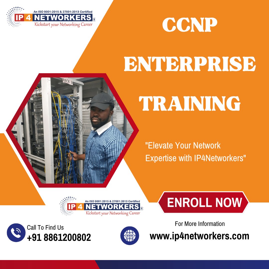 ip4networkers's tweet image. Boost your networking career with CCNP Enterprise Training at IP4 Networkers!
✅ Cisco Authorized Partner
✅ 100% Lab Training
✅ CCIE Trainers
✅ SD-WAN, Routing & Automation
Join the best CCNP course in Bangalore.
#CCNPEnterprise #CiscoTraining #IP4Networkers #NetworkingCareer