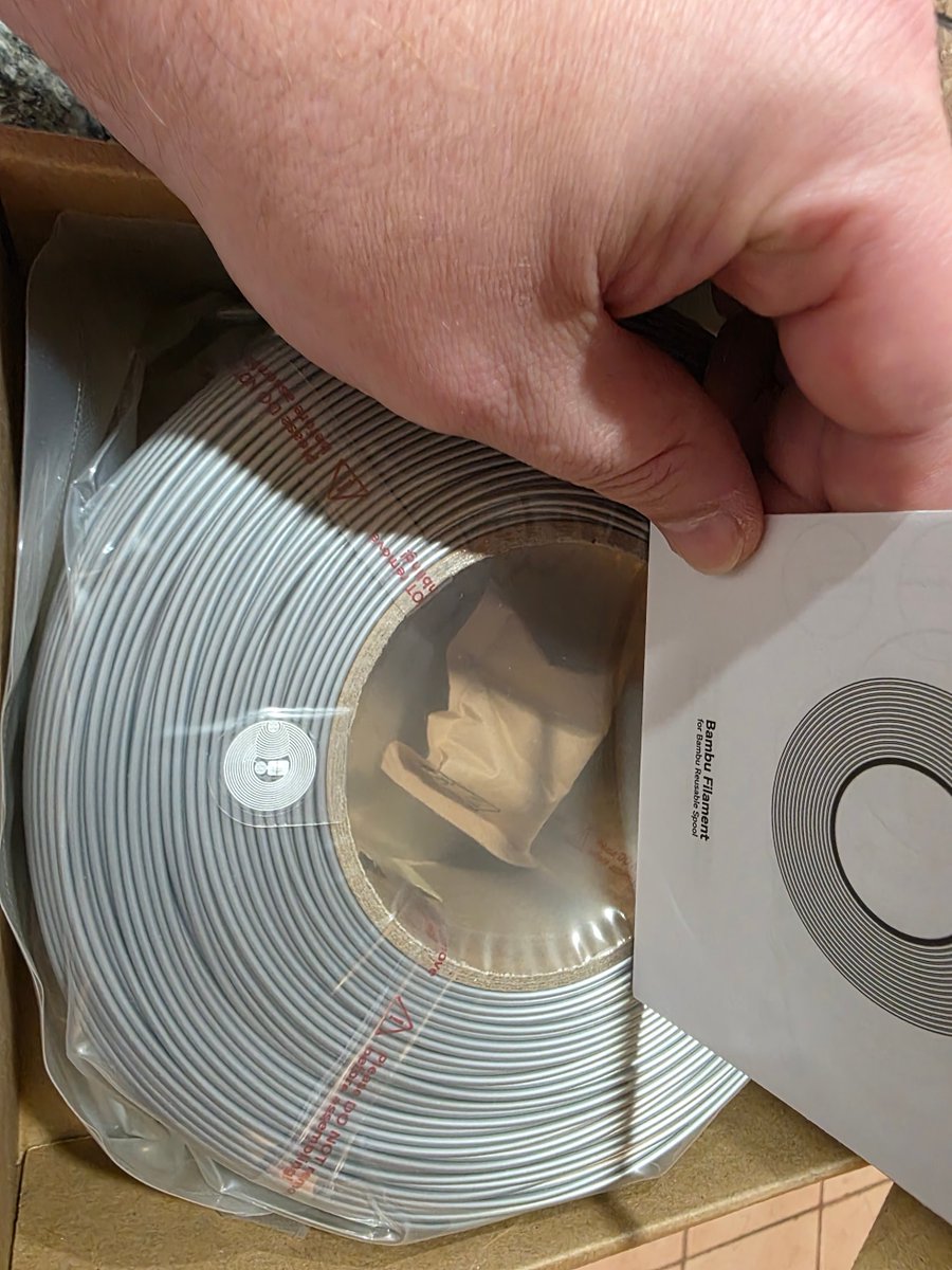Never had a new roll of <a href="/BambulabGlobal/">Bambu Lab</a> ABS filament come out of a well sealed package so wet. You can see the way the packages arrived, and the difference between wet vs dry. Multiple spools out of 20 this way. To dry it, I throw it in the bottom of my H2D during long prints.