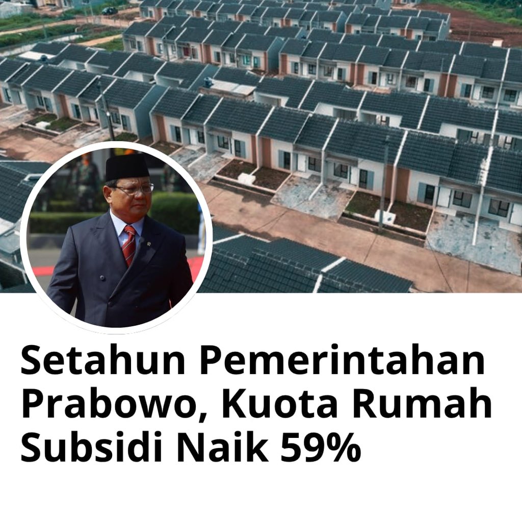 craxyforluv's tweet image. padahal baru setahun tapi udah banyak gebrakan positif yang diberikan pak prabowo untuk masyarakat, salah satunya subsidi Perumahan Untuk Rakyat ini.