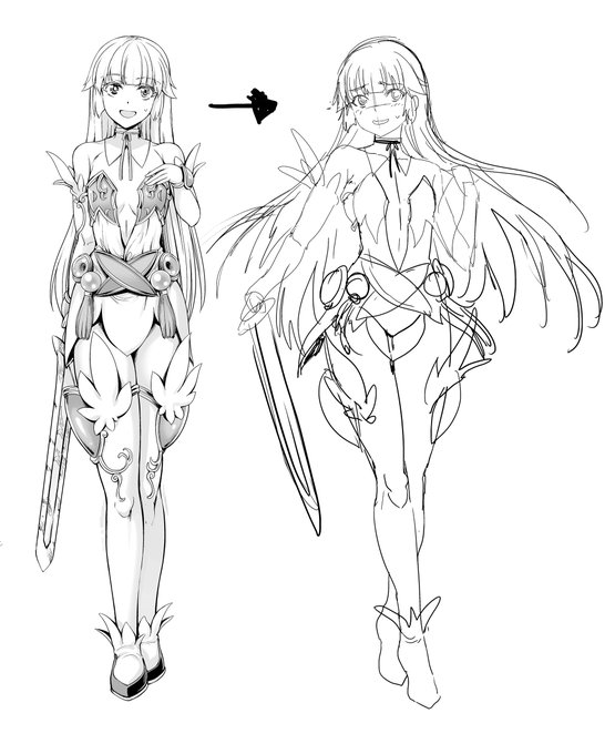 ちゃんと描き直している暇はないんで
ここはこうしたほうがええんとちゃう?という未来の自分へ超ロングパスを放っておく

ちょっと棒立ちしすぎなんじゃ～～～ 