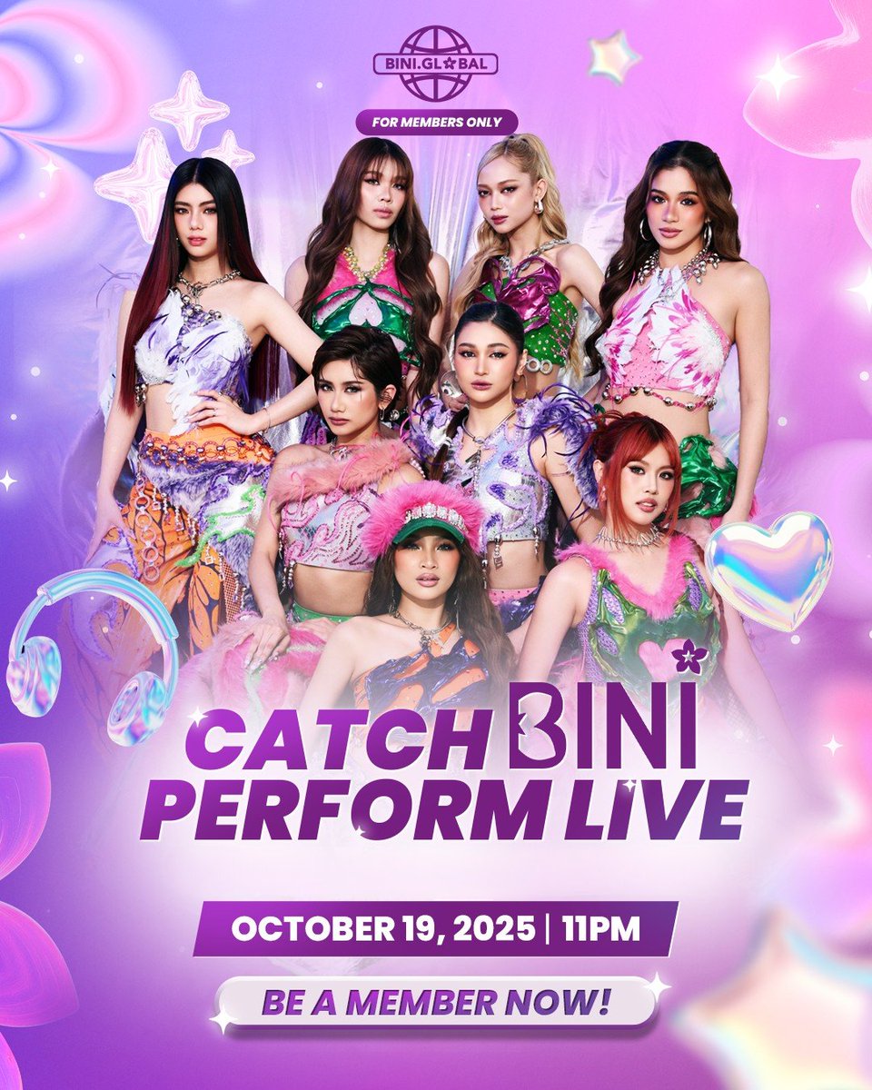 BINI Global Members! Let’s make your Sunday extra happy with another exclusive livestream!💕

Join us as we go live for DOMIN8: IAM Worldwide’s 8th Anniversary!✨

See you around 11PM!
🔗 bit.ly/BINIExclusiveM…

#BINI #BINIGLOBAL