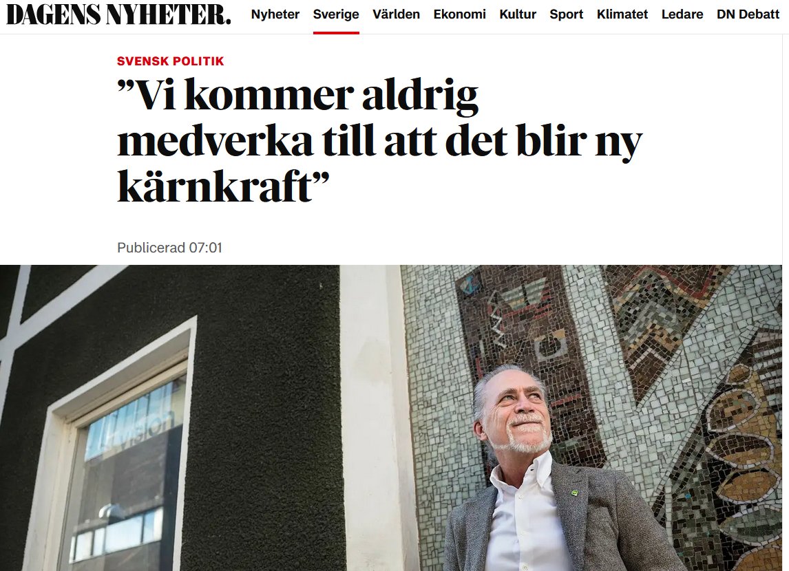 Miljöpartiet, Sveriges absolut skadligaste parti, partiet för okunniga, naiva klimat- och terroristkramare. MP har lika litet i en svensk regering att göra som en gång kommunisterna under kalla kriget. 

Att man som S vill bilda regering med dessa klimat- och terroristhaverister