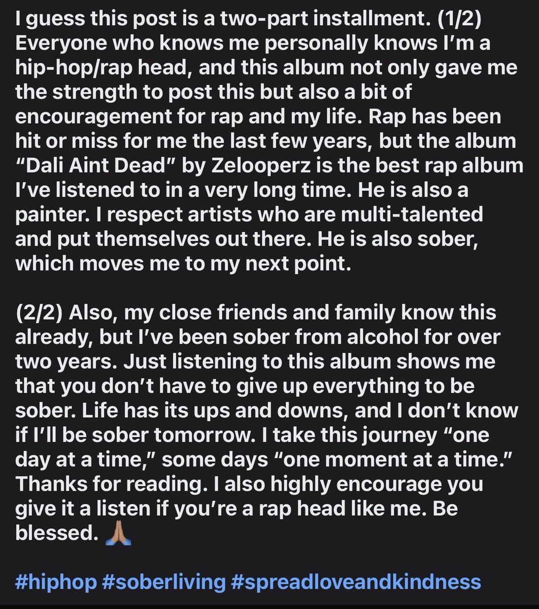 buff612's tweet image. What I posted about @ZelooperZ. Listen to “Dali Aint Dead” right now! It’s good for your health. 🙏🏽