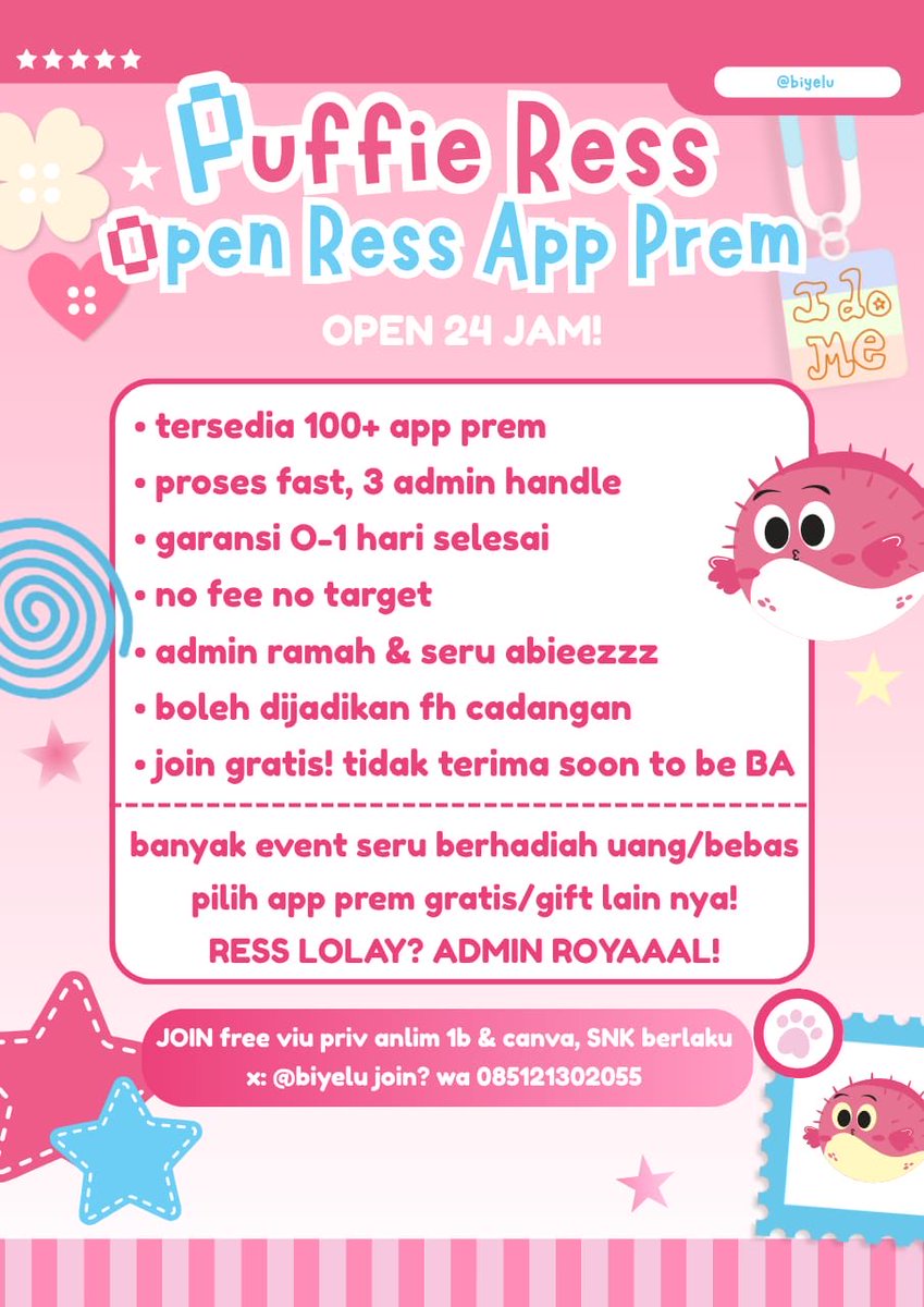 biyelu's tweet image. emllo teman timun?! bea nyimut bea gantenk💓😋 biyel opress app prem nih, avail 100+ app prem dari steaming apps, education, music, editing, ai need, vpn needs, dan masi banyak jenis nya! ada yg mau intip pl? nanti biyel gedor dm nya, atau boleh sung wa biyel aja 😋💓 #zonauang
