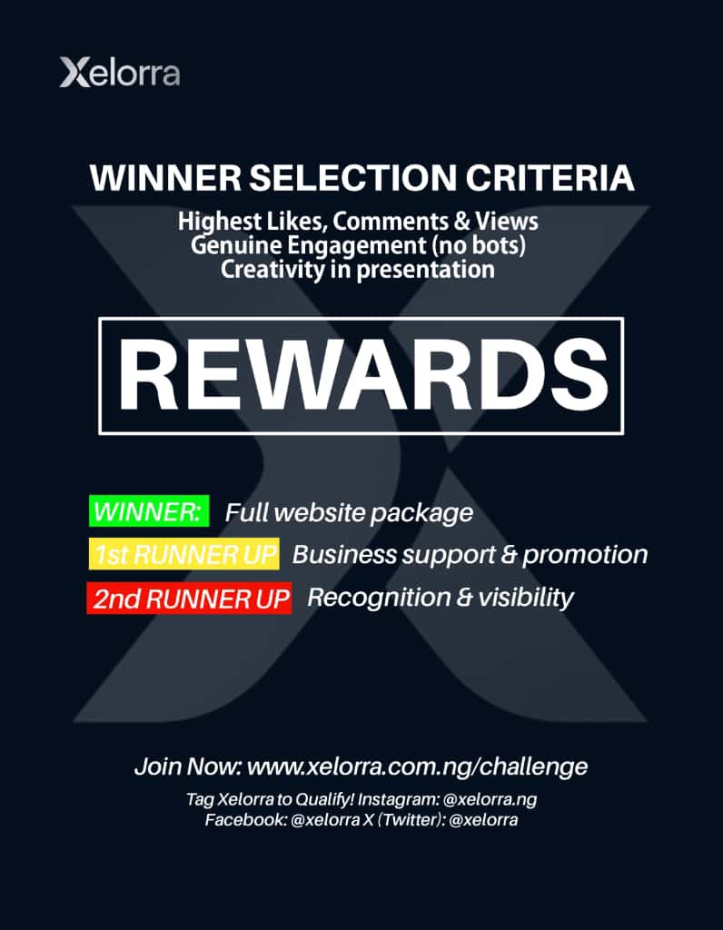 xelorra's tweet image. #WinAWebsiteChallenge is LIVE!

Your brand deserves to shine, your chance to win a fully built professional website by Xelorra Technologies,

Prize Worth: ₦100k– ₦600k
19th–21st Oct | Winners: 25th Oct
Empowering Businesses. Inspiring Innovation.

#Xelorra #WinAWebsiteChallenge