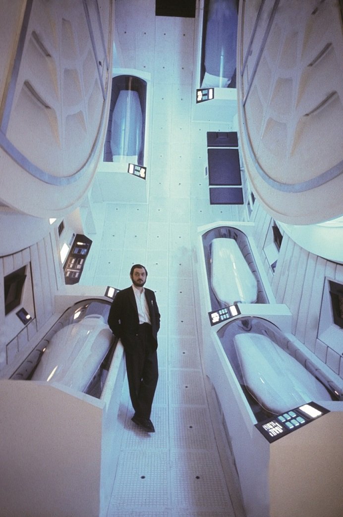 Stanley Kubrick on the set of 2001: A Space Odyssey, 1967