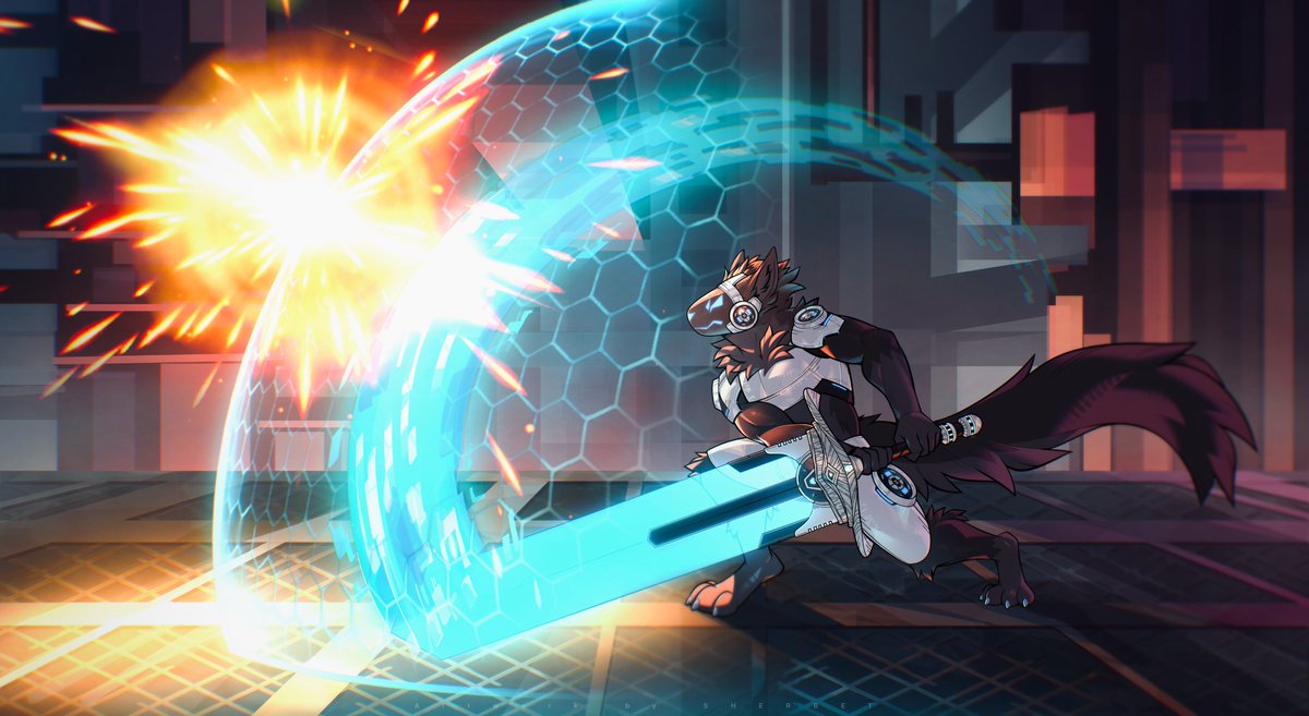 Hologram Breathing 2nd Form: Defense Matrix!
Commission Art by <a href="/masterblader191/">SHERBET (BLADER99) - COM OPEN AND WORKING ON IT</a> 
#furryart #demonslayer