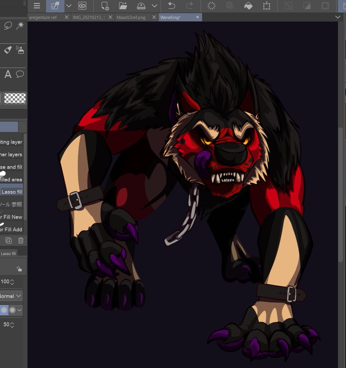 Maxx_Chee's tweet image. What better way to celebrate my hands being able to hold a stylus for the first time in months that werewolf-ifying my boy King
#WIP