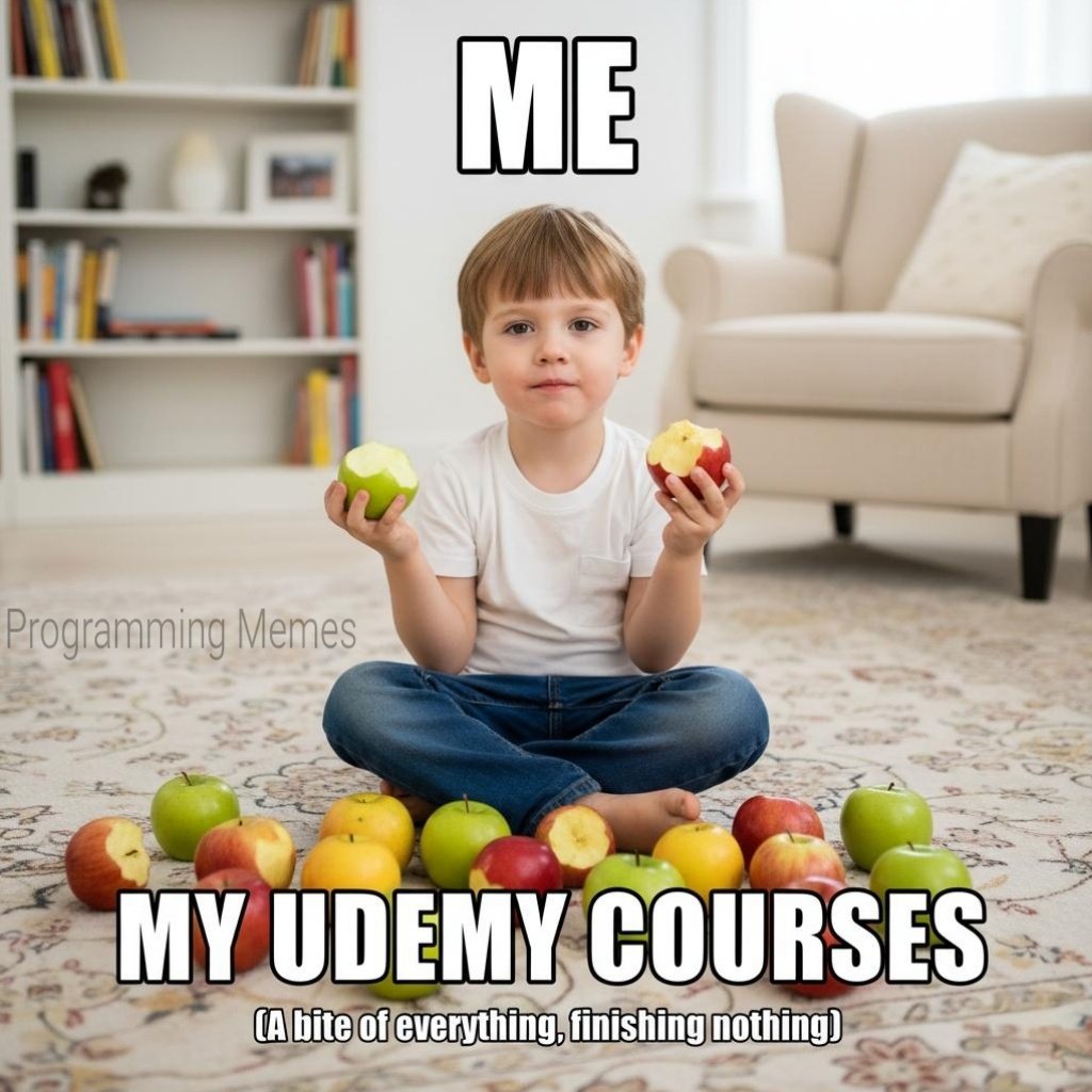 talk2nit's tweet image. Me and my Udemy courses.

#meme