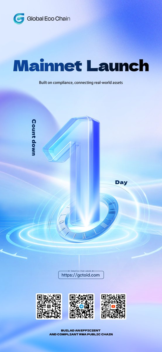 Global_EcoChain's tweet photo. 🚀 GEC Mainnet Launches on Oct 20, 2025
Node operation, wallet integration &amp; asset onboarding go live — marking GEC’s next global phase in RWA public-chain adoption. #GEC #RWA #Blockchain https://t.co/mb1yTsBa3B