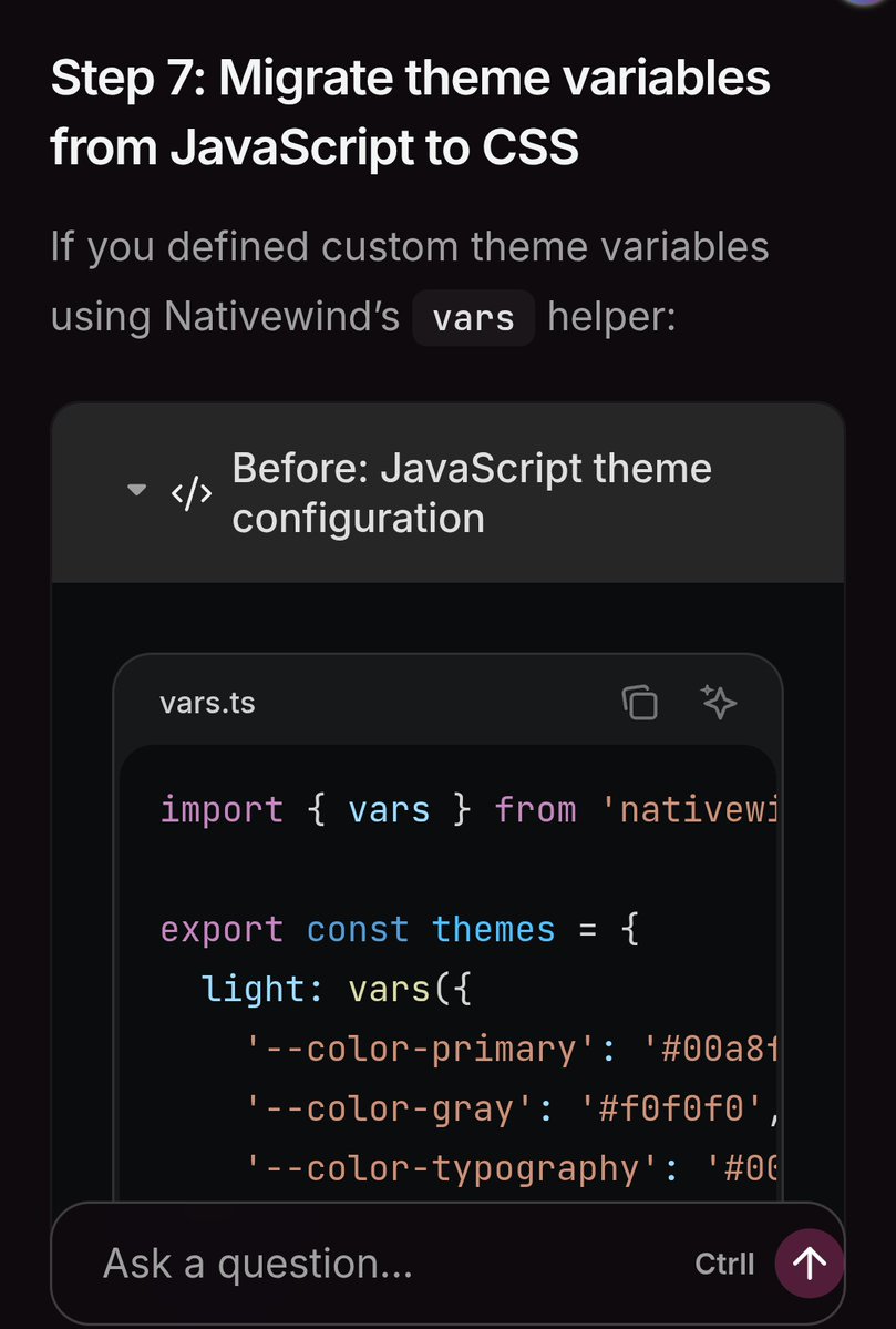 onyedikachi224's tweet image. I really need the theme variables to be in JavaScript cause I don't only use them in CSS.