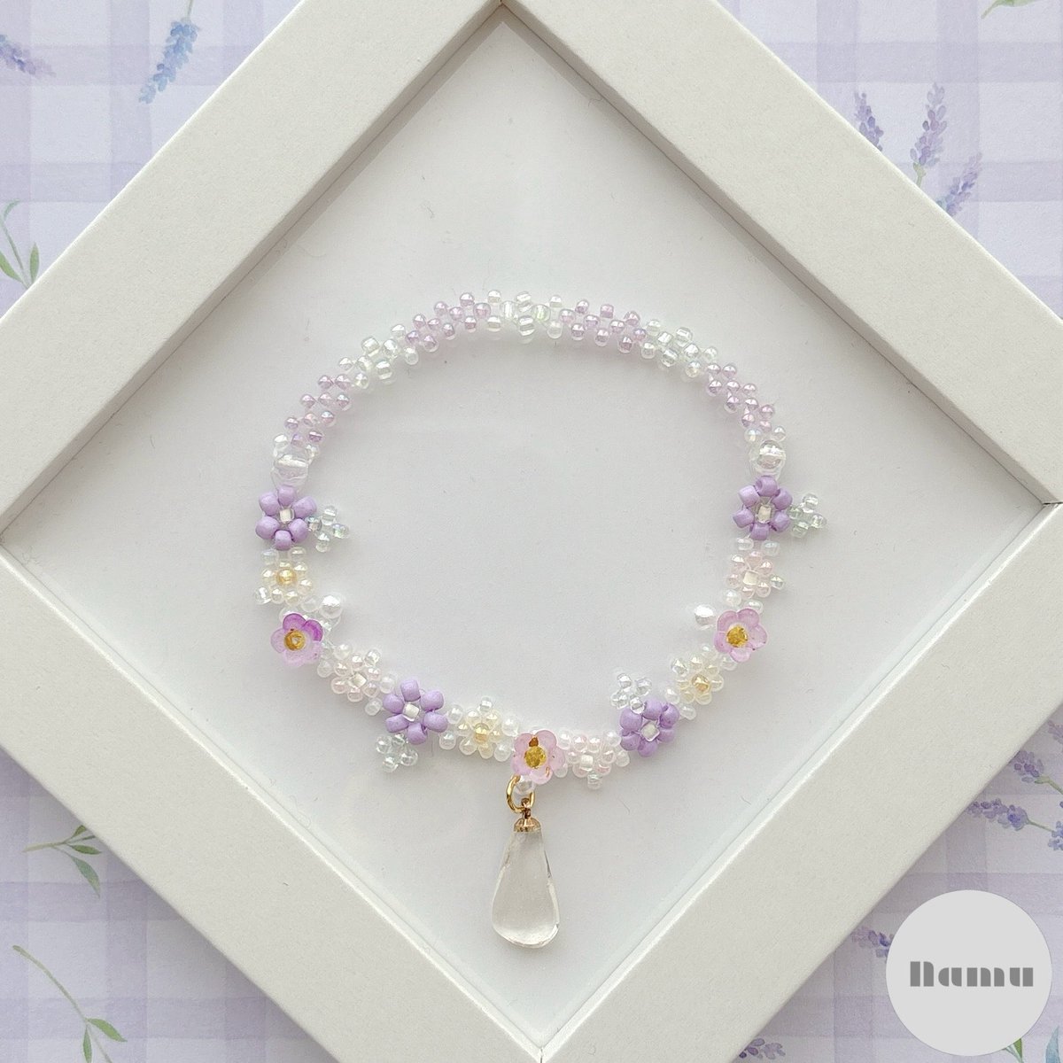 n_a_m_u_76's tweet image. beads flower🪻🫧

#好きな花を好きなだけTLに咲かせよう
#Namu #handmade #beads #seaglass #シーグラス