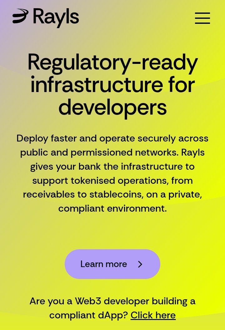 ABUSSUNNAH30's tweet image. @RaylsLabs The Future of Regulatory Ready Infrastructure for Developers

Rayls is redefining how developers and financial institutions build, deploy, and scale compliant Web3 and tokenized financial applications. In an era where regulation, security, and compliance play a crucial…