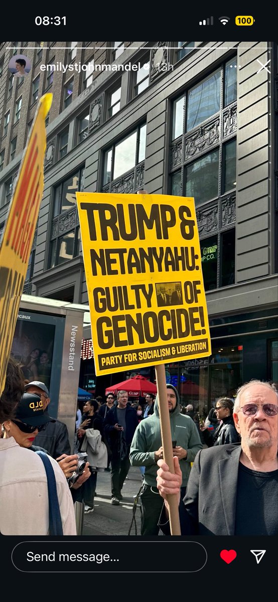 jucest's tweet photo. @AJBaepsae @CocoTea23 This is from a no kings march she attended and posted on her IG today. https://t.co/aDuex4mLnM