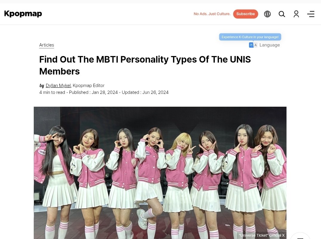 [📰]

If you’re curious about the MBTI personality types of UNIS members, look no further! 💫
Kpopmap (<a href="/Kpopmap/">Kpopmap</a>) previously shared their MBTI results:

🛡 Jin Hyeonju – ISFJ (Defender)
🎧 Nana – ISTP (Virtuoso)
🌷 Kotoko – ENFP (Campaigner)
🧠 Elisia – INTP (Logician)
⚡ Oh Yoona