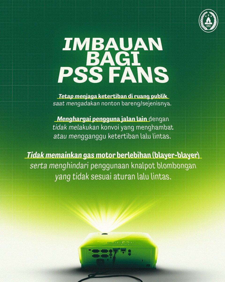 PSSleman's tweet image. Perjalanan Super Elja masih panjang. Tetap jaga kondusivitas di ruang publik. Mari jaga kebanggaan bersama. 💚

#PSS #COSE #PSISvsPSS #PSSday