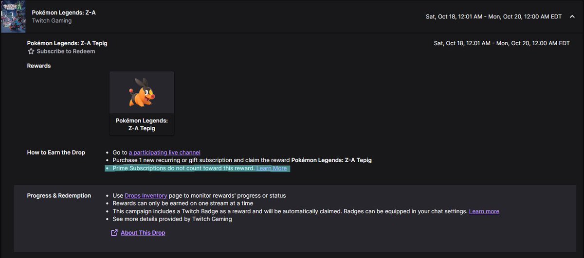 This is dumb. Why show the Prime icon if Prime Subs don't count toward the reward?