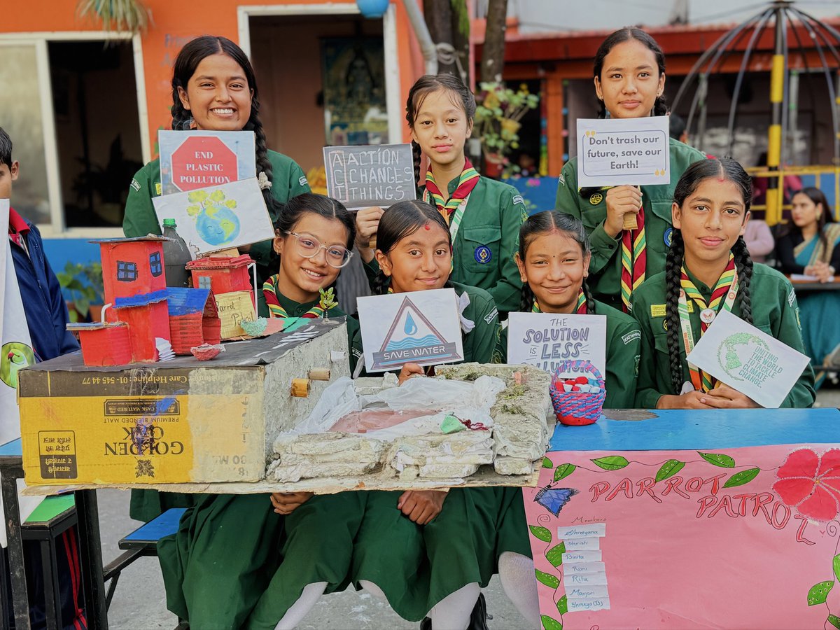YessNepal's tweet photo. Namrata Dewan, YESS Professional Participant, led her “Back to My Roots” campaign at Siddhartha Public School on Green Tech Generation, discussed climate change and showcased creative projects!♻️💚
#YESSGirlsMovement #WAGGGS #NOREC #NepalScouts #BackToMyRoots #GreenTechGeneration https://t.co/7UF8Eljs0Q