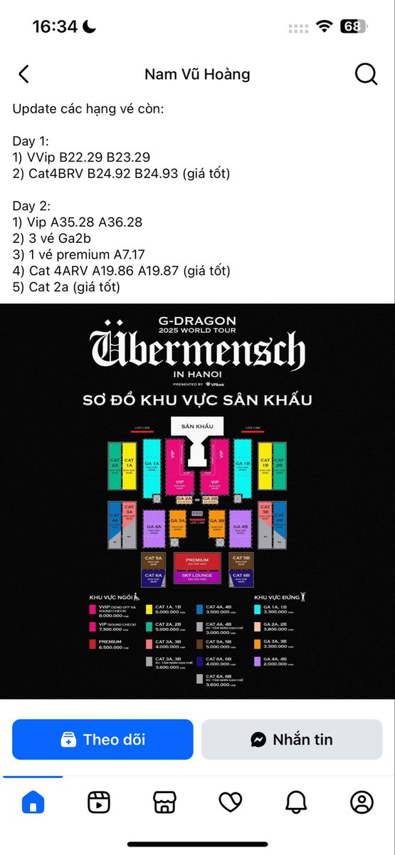 almalibr3's tweet photo. #GDinHaNoi #Übermensch #HaNoi #GDRAGON2025 #ubermenschinhanoi #bigbang #GDWORLDTOURUEbermensch 

08/11/2025 

Day 1: skipped 1 Vip A - VND13M - usd 500

Day 2: skpped GA3B - vnd 5m8/2 tix - usd240

09/11/2025

Day 2: VIP B - vnD10M - usd400 https://t.co/1A7aA7cyiJ