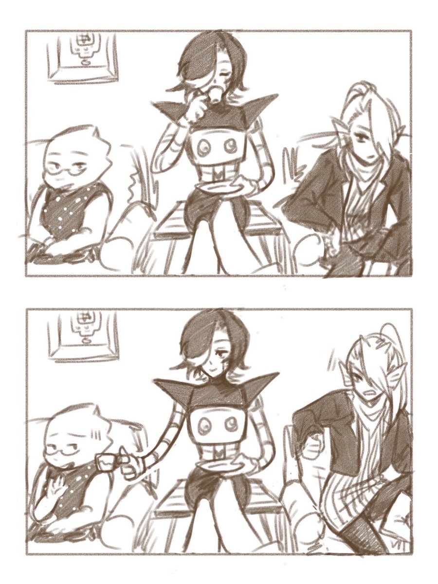 why_8122's tweet image. #undertaleFanart #mettaton #undyne #alphys