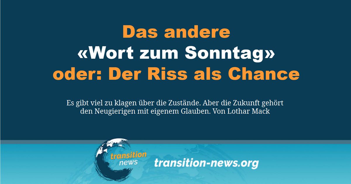 C_Transition2's tweet image. «Der Glaube ist verschwunden.» Und mit ihm auch zunehmend die Verantwortung. Wer will die denn heute noch übernehmen, wenn beim kleinsten Fehler eine Abmahnung droht oder gar ein Bescheid vom Gericht?
Weiterlesen ... (transition-news.org/das-andere-wor…)
#transitionnews #lotharmack #Glaube