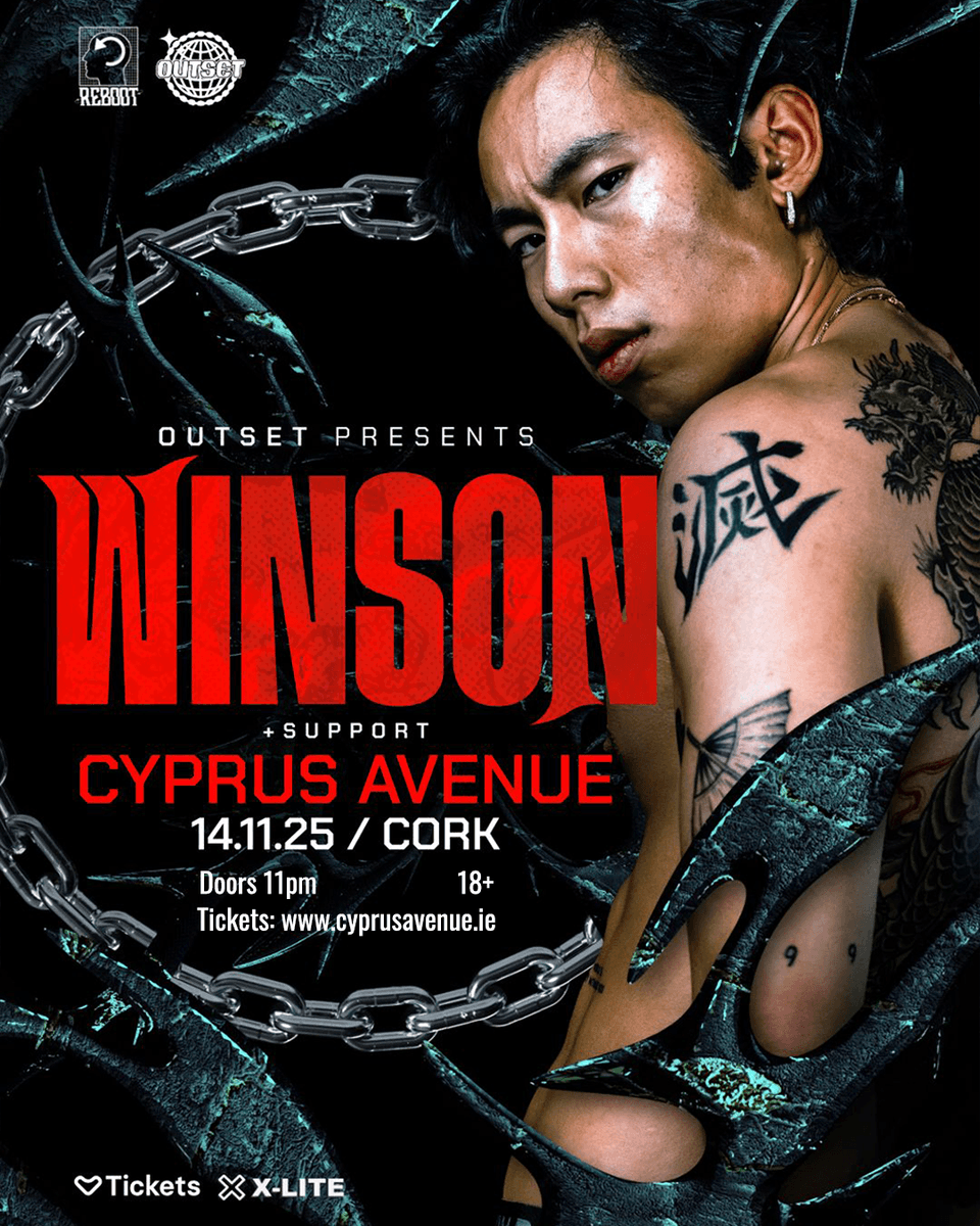CyprusAveCork's tweet photo. Dutch DJ and producer Winson touches down at Cyprus Avenue in November! Winson has become an unmissable figure in the hard techno scene, rapidly expanding his unique sound worldwide.

🎟️ https://t.co/14RAWsVclG https://t.co/Yq5TvWsMwo