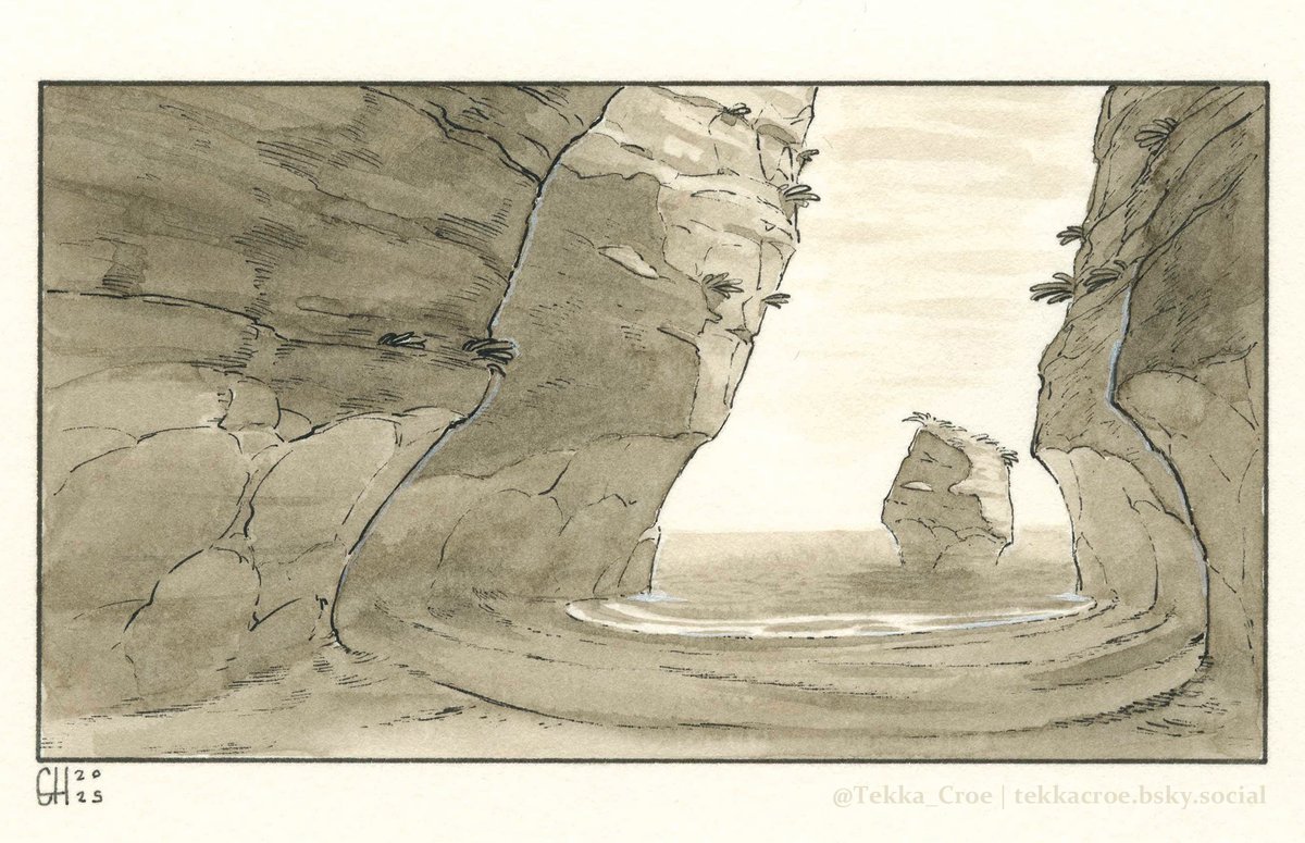 Inktober 17: Secret Beach
#art #traditionalart #Inktober2025