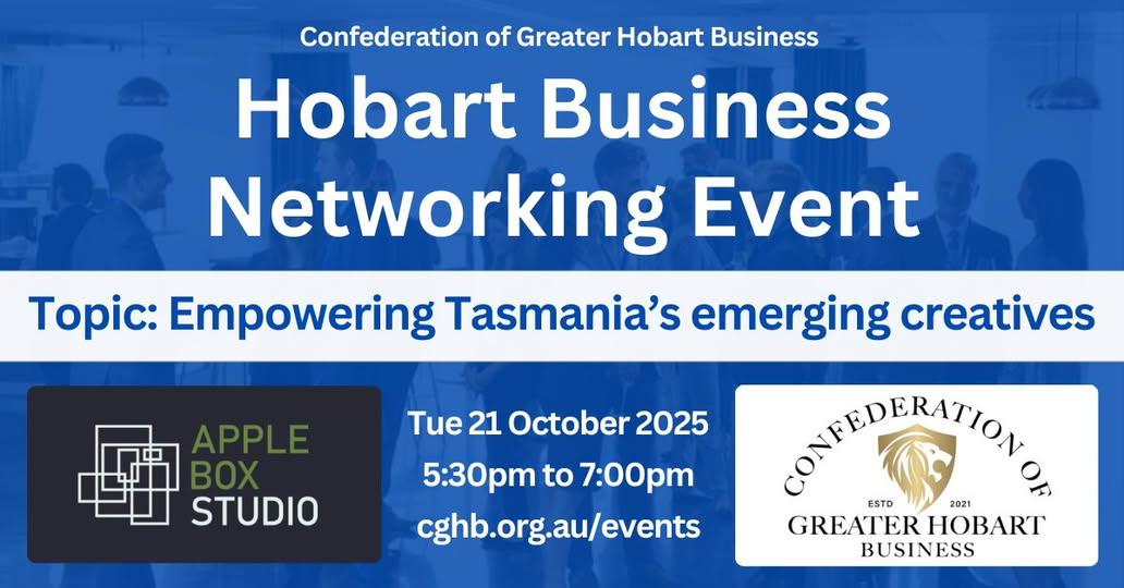 ConfedHobart's tweet photo. https://t.co/k3YzCOIqrU Tue 21 Oct. Join us at the next event, where Emma Wilson, CEO of Apple Box Studio, will share how the organisation is empowering Tasmania’s emerging creatives through training, mentoring, and industry connections.
#hobartbusiness #greaterhobartbusiness https://t.co/N1jrrQiFg4