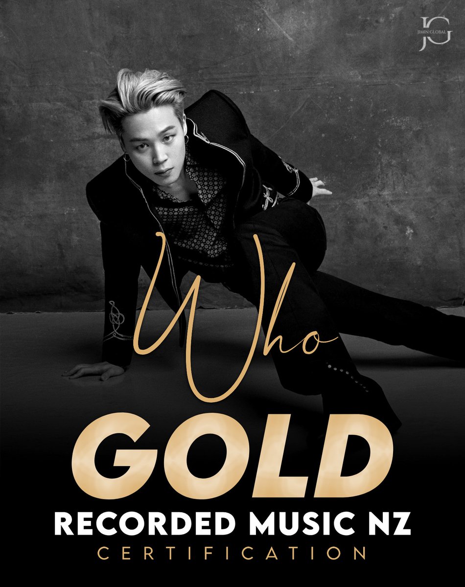 "Who" has received Gold Certification from the Recorded Music NZ, formerly the Recording Industry Association of New Zealand or RIANZ. 🇳🇿

Congratulations, Jimin! 👏

#JiminWHO_GoldNZ
WHO GOLD CERTIFIED NZ