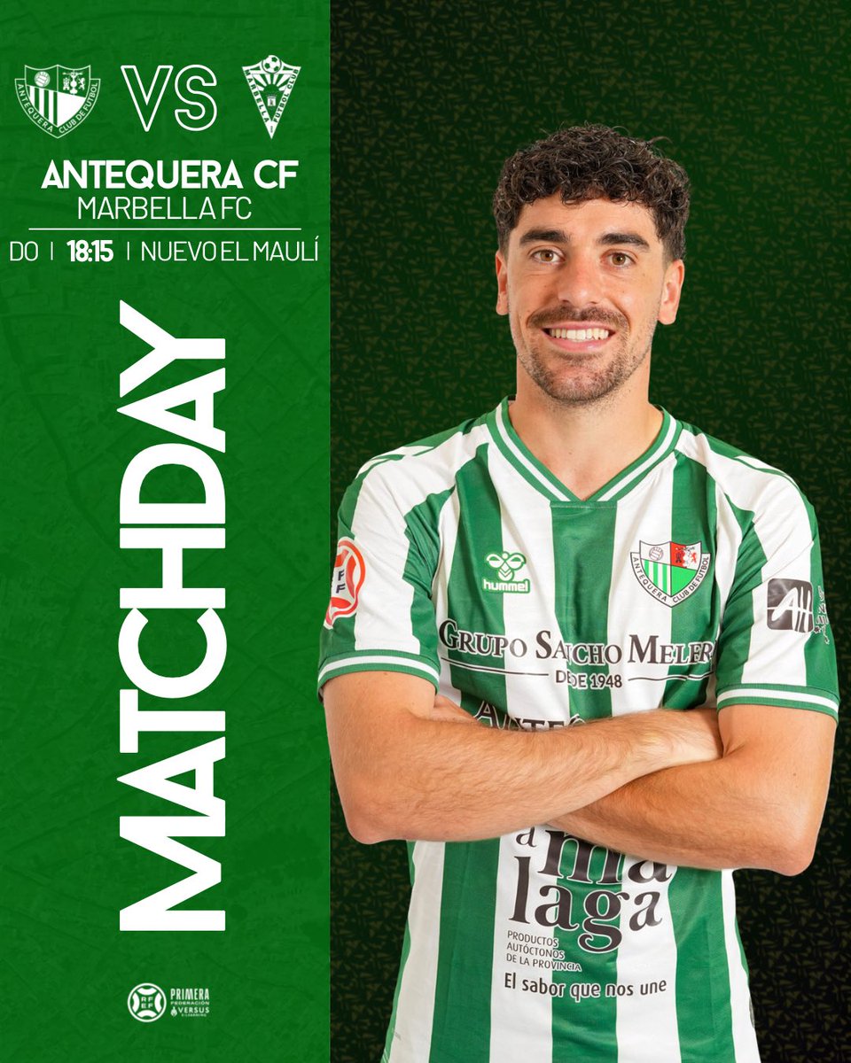 𝐌𝐀𝐓𝐂𝐇𝐃𝐀𝐘

¡Día de <a href="/AntequeraCF/">Antequera C. F.</a>! ¡Día de Maulí!

🏆 Primera RFEF G. II - Jornada 8
🆚 <a href="/marbella_fc/">Marbella FC</a> 
⌚️ 18:15h. 
🏟️ Estadio Nuevo El Maulí
📺 <a href="/LaLigaPlus/">LALIGA+</a> | <a href="/fcplay_/">FC Play</a> 

#AntequeraMarbella | #PrimeraFederación | #VersusELearning | #DeporteAntequerano💚