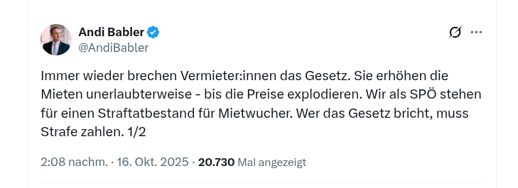 Merke: Wer stolz drauf ist, dass z. B. die Bauarbeiter einen hohen Lohnabschluss erzielen konnten, sollte umgekehrt nicht hussen, wenn dann die Mieten steigen. 

Außer er ist zu blöd diesen Zusammenhang zu begreifen.