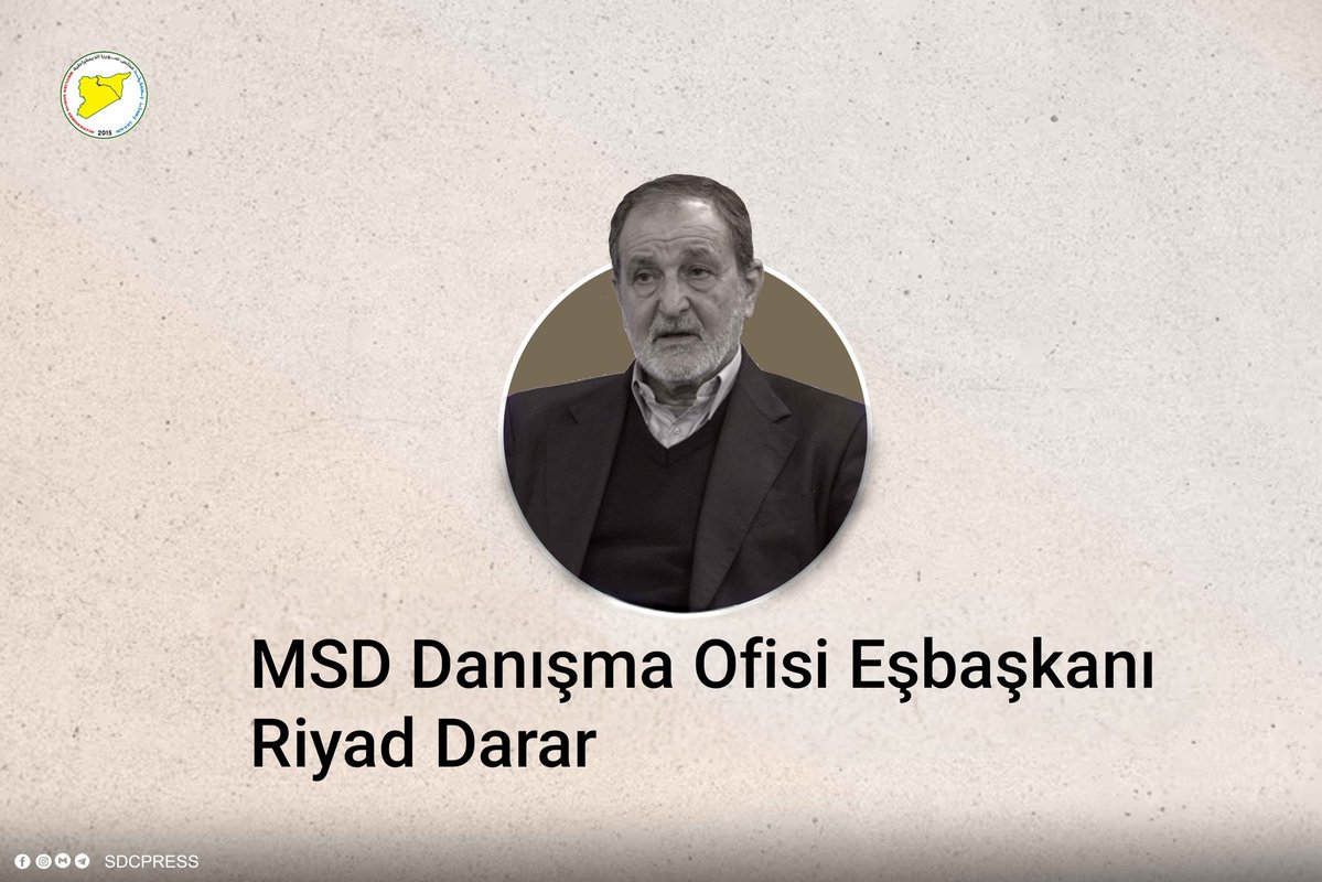 dailyrojava's tweet image. 🛑Riyad Darar
Ademi-Merkeziyetçilik, Suriye'nin birliği ve istikrarı için gerçekçi bir güvencedir. Bölünmeye giden bir yol değil, vatandaşlık devleti inşa etmek ve ortaklık, adalet ve eşitliğe dayalı yeni bir toplumsal sözleşmeyi sağlamlaştırmak için ulusal bir projedir.