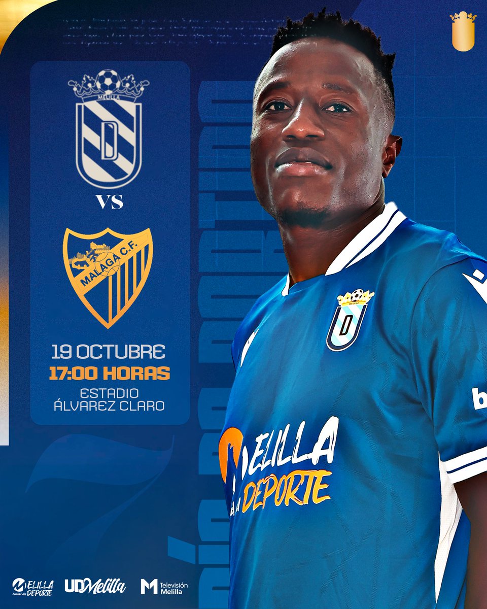 💙⚽️ 𝐃𝐈́𝐀 𝐃𝐄 𝐏𝐀𝐑𝐓𝐈𝐃𝐎 ⚽️💙

🆚 <a href="/MalagaCF/">Málaga CF</a> B
🏆 #SegundaRFEF - Gr. IV - Jornada 7
⏰ 17:00h.
🏟️ Est. Álvarez Claro
📺 <a href="/tv_melilla/">Televisión Melilla</a> 

🎟️ udmelilla.compralaentrada.com

#MelilaMalagueño
