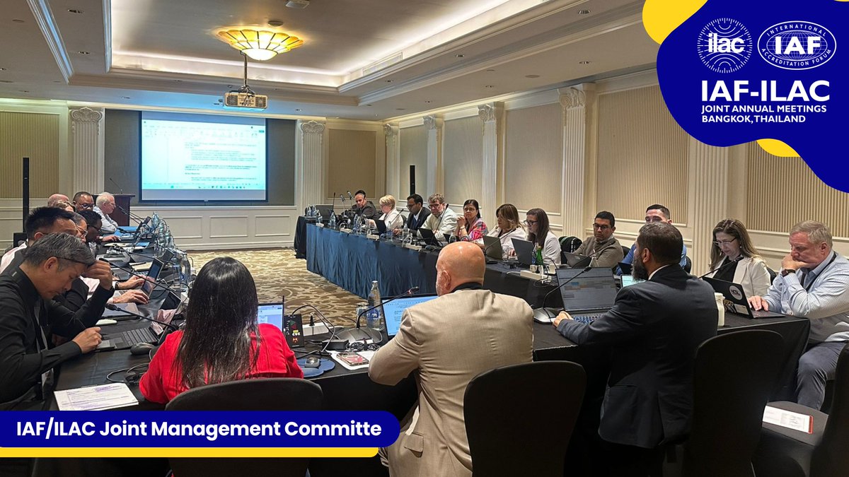 ILAC_Official's tweet photo. On 17 October, the Joint Session of the JMC of IAF/ILAC convened in Bangkok, Thailand. The meeting reflected the shared commitment of the international accreditation community to ensure a seamless transition into the Global Accreditation Cooperation Incorporated MRA https://t.co/8pmq4ncoDn
