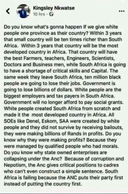 Lolita721611021's tweet photo. 🇿🇦Just imagine - the Whites growing their own food, building their own hospitals, their own roads, their own houses, their own everything - just as Israel has done in the desert. And then pretty soon the Blacks, just like the "Palestinians" will look with greedy eyes at the new White homeland and they will covet it, just like Israel is coveted by the useless Palestinians today.