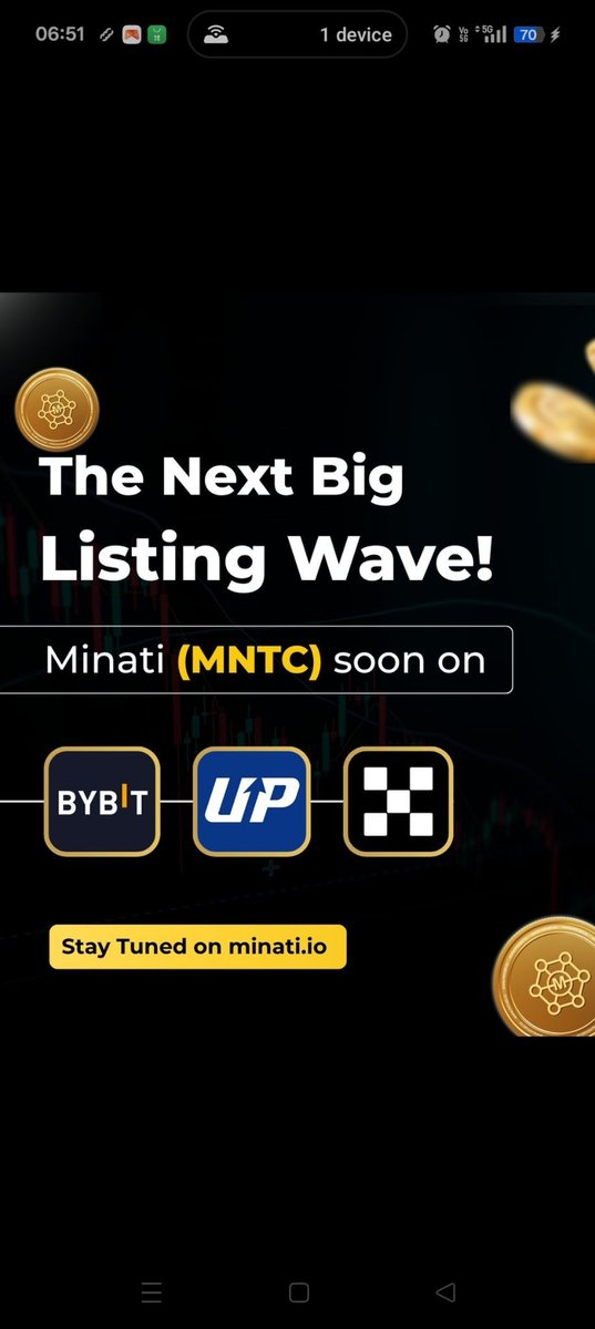 BlmeenaBl's tweet image. Minati coin is going to be listed on top tier 1 Bybit Exchange, OKX Exchange and UPbit Exchange soon #MNTC #Minatifi #crypto #tech #ecosystem #exchange #blockchain #cryptonews #nfts #investor #game #business #AI