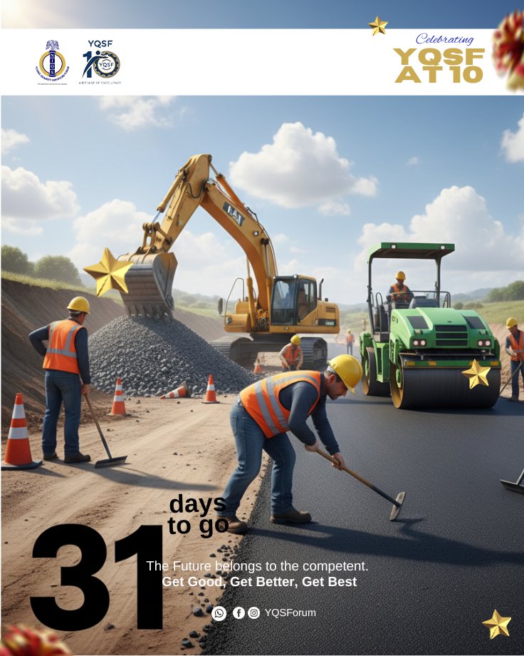 YQSForum's tweet photo. 🎉 YQSF @ 10: 31 DAYS LEFT!
The Young Quantity Surveyors Forum (NIQS) is celebrating a Decade of Excellence!
Join us for our anniversary dinner on Wednesday, November 19, 2025, as we honor 10 years of professional impact.
see you!
#YQSFat10 #QuantitySurveying #31DaysToGo #NIQS https://t.co/1yVNDsN7Pa
