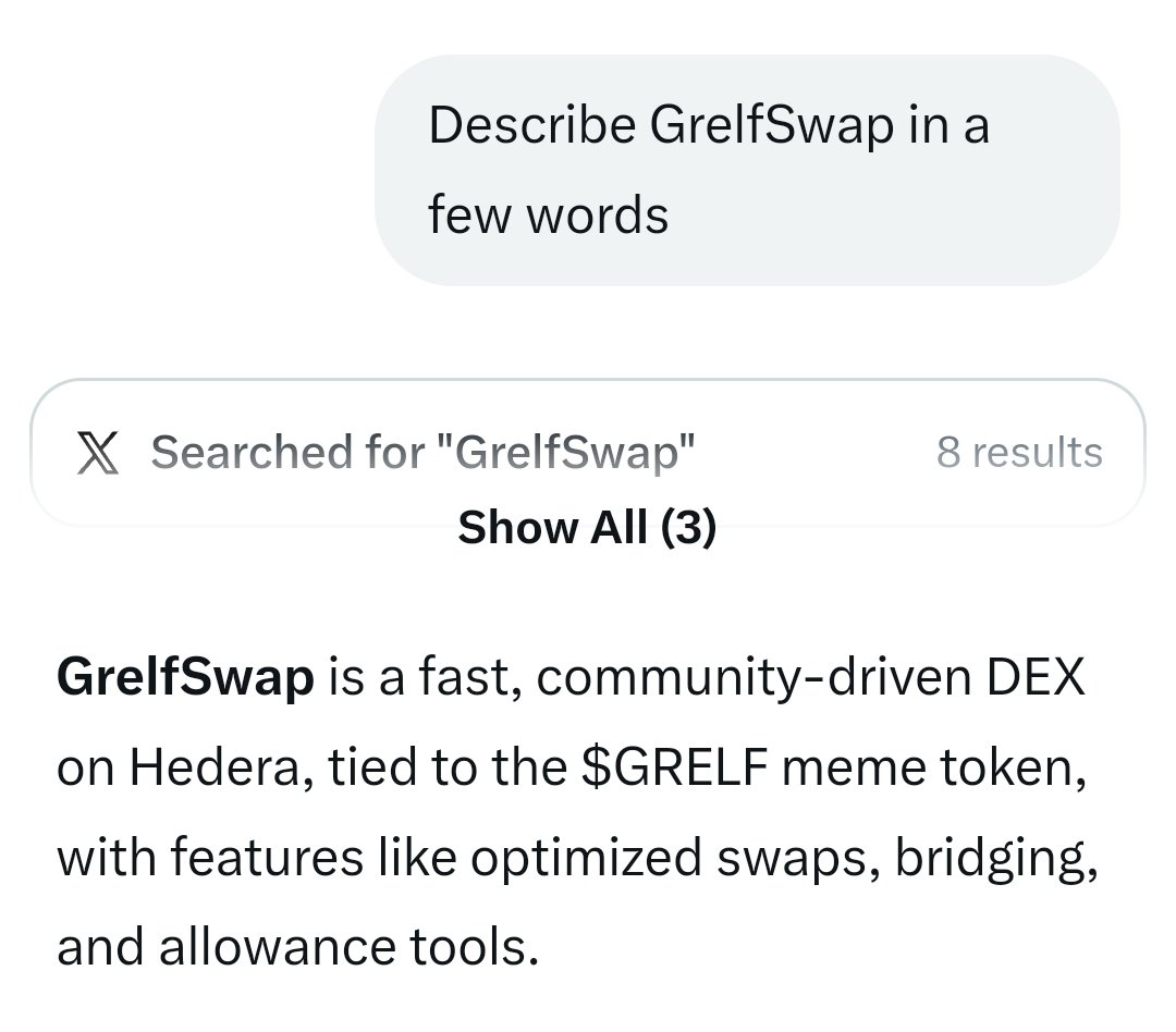 Seems to be a great Grelf Tool this DEX aggregator 🔄

$GRELF #GrelfSwap $HBAR