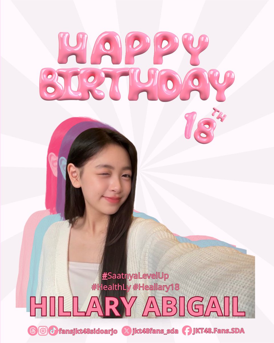 Selamat ulang tahun ke-18, Lily! 🎉

Semoga di usia dewasa ini, semua impianmu terwujud dan hidup penuh kebahagiaan. Terus berkarya dan jadi inspirasi ya! 🌟

#SaatnyaLevelUp 
#HealthLy
#Heallary18