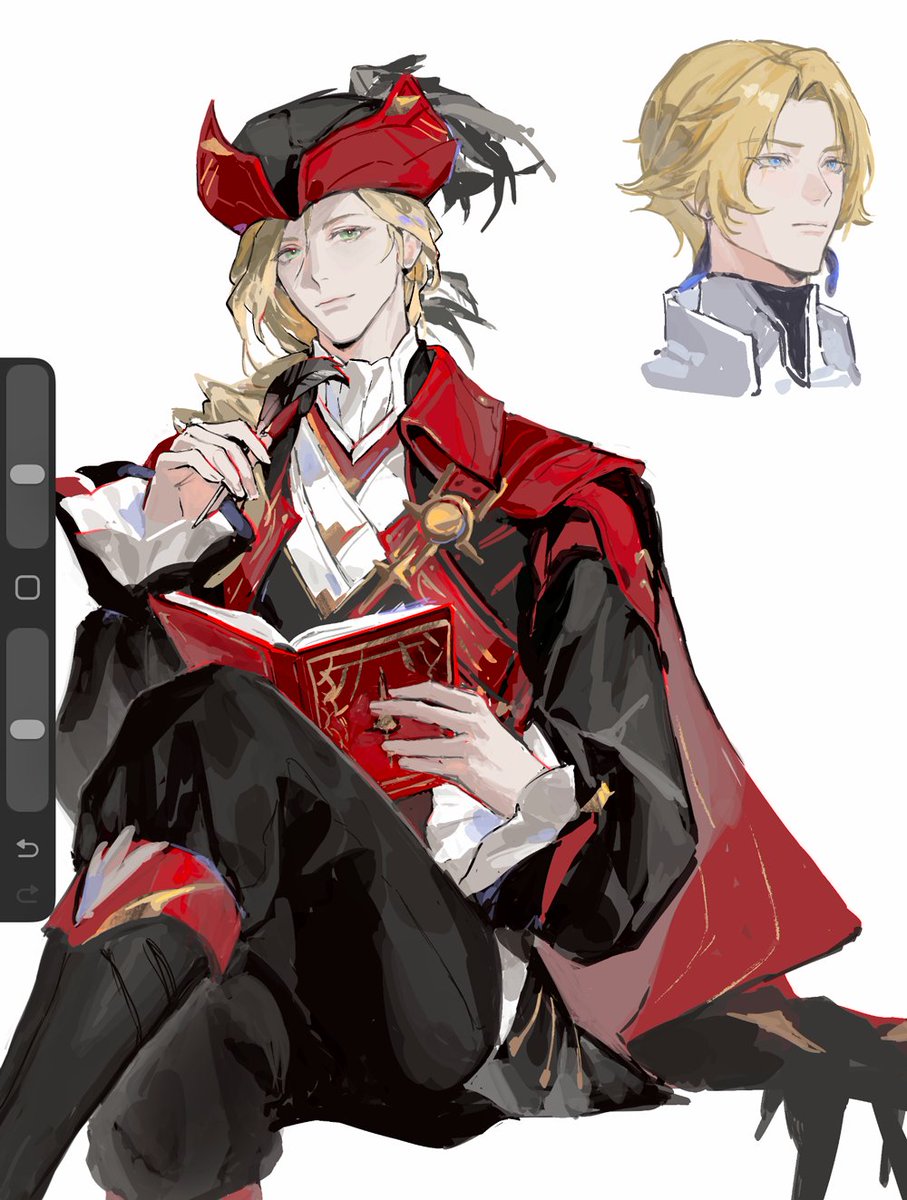 duetrofl's tweet image. finished the msq last night so obv i need to draw cristoforo!! bonus avidius