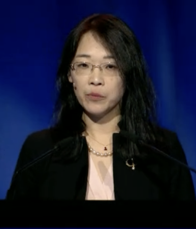 Dr. Xiuning Le presenting SOHO-01 at ESMO Congress 2025, Berlin